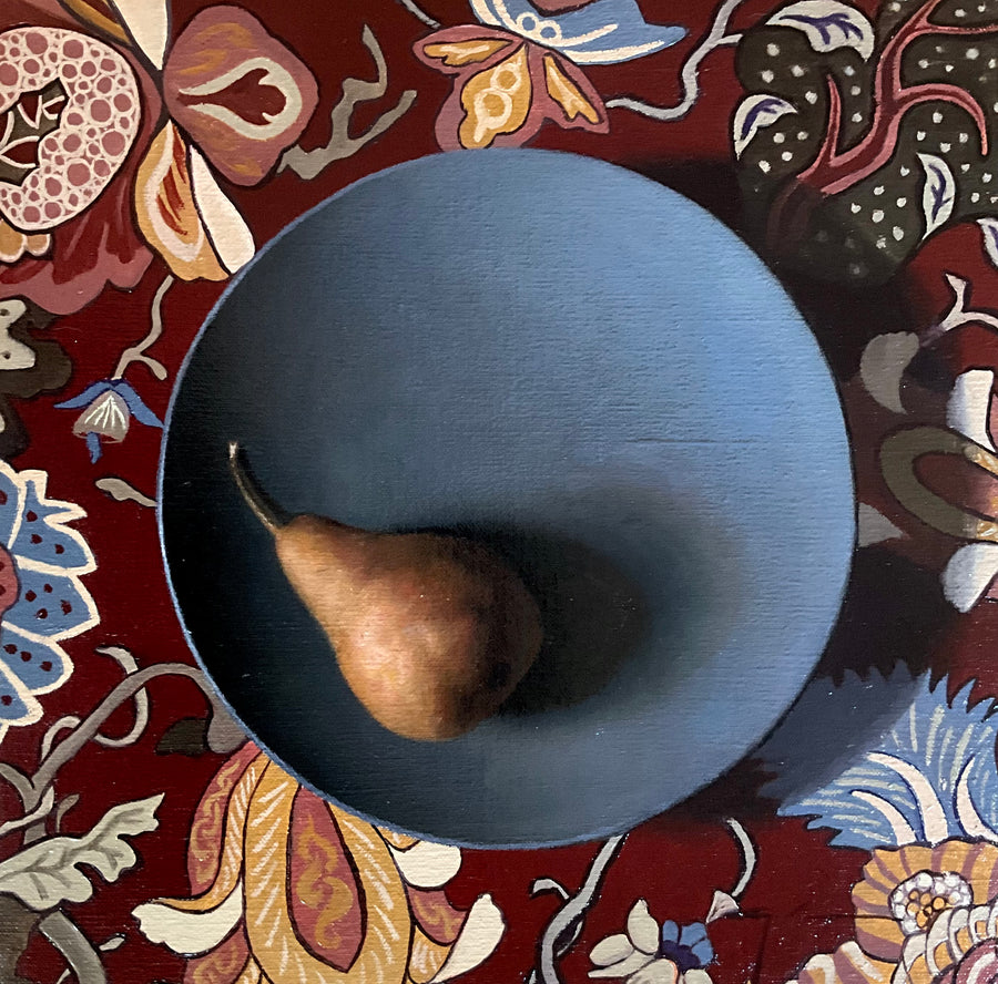 pear on a plate painting