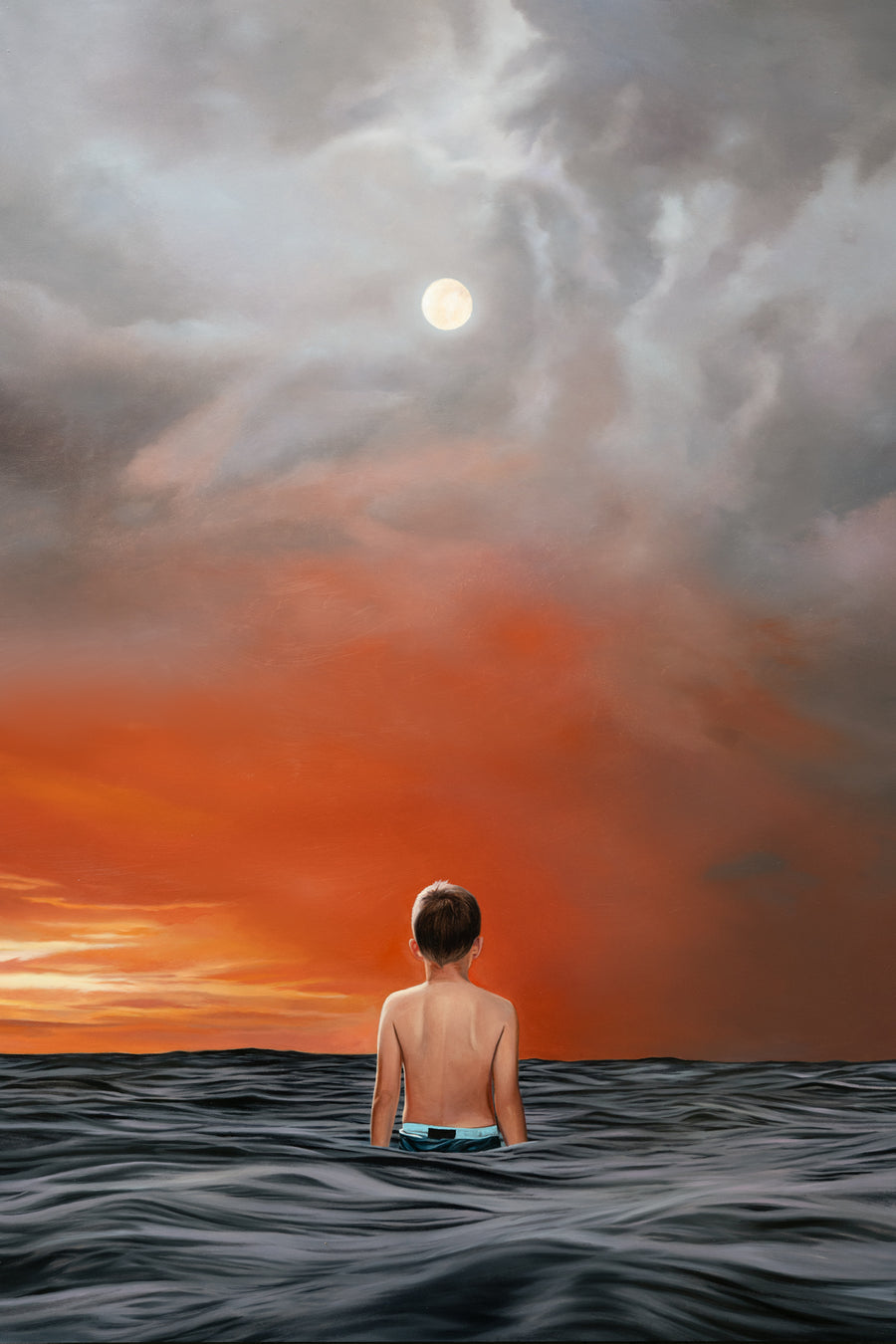 boy in the sea painting